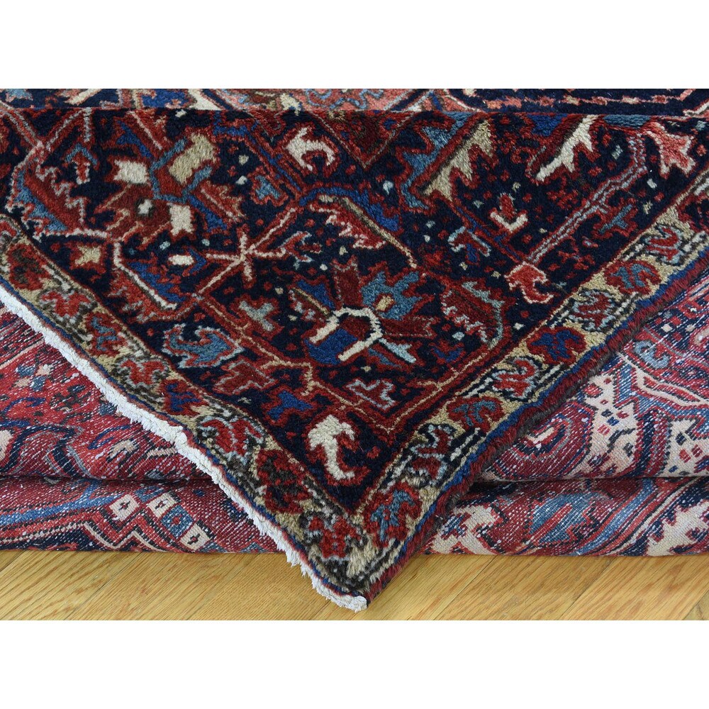 Shahbanu Rugs Semi-antique Persian Heriz Oversize Hand-knotted Rug (11'1 x 14'2)