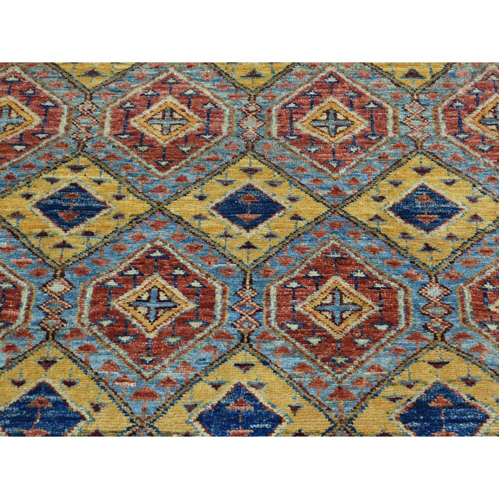 Shahbanu Rugs Hand-Knotted Super Kazak Pure Wool Khorjin Design Oriental Rug (2'8x4'5) - Multi