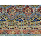 Shahbanu Rugs Hand-Knotted Super Kazak Pure Wool Khorjin Design Oriental Rug (2'8x4'5) - Multi