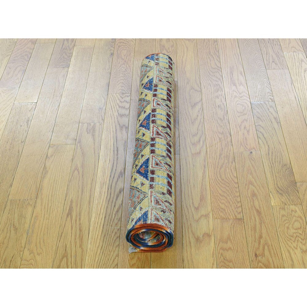 Shahbanu Rugs Hand-Knotted Super Kazak Pure Wool Khorjin Design Oriental Rug (2'8x4'5) - Multi