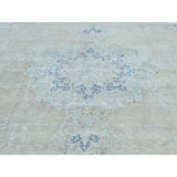 Shahbanu Rugs Kerman Whitewash Hand-knotted Wool Zero Pile Shaved Thin Rug (9'8 x 13'2)