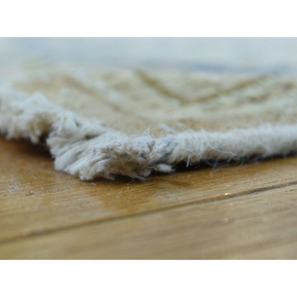 Shahbanu Rugs Kerman Whitewash Hand-knotted Wool Zero Pile Shaved Thin Rug (9'8 x 13'2)