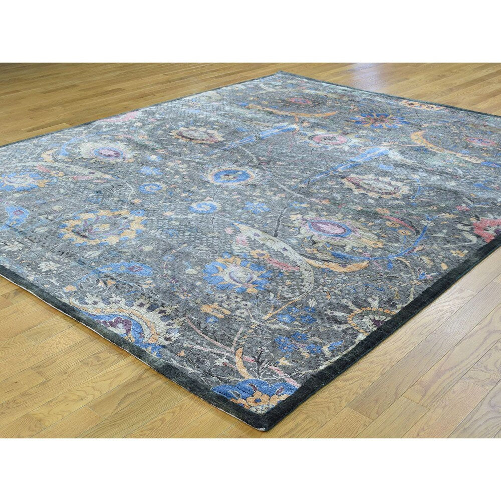 Shahbanu Rugs Handmade Ancient Persian Design Wool And Silk Oriental Rug