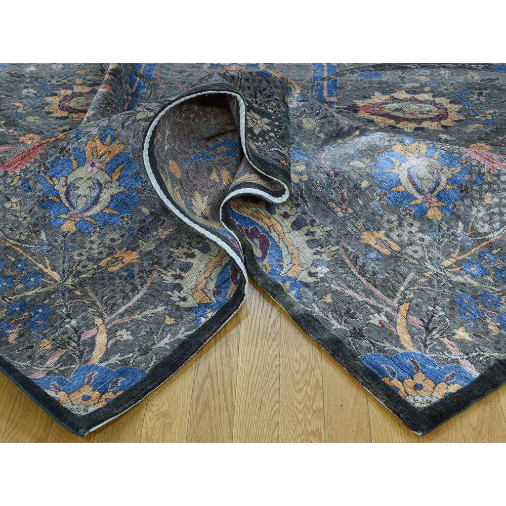 Shahbanu Rugs Handmade Ancient Persian Design Wool And Silk Oriental Rug