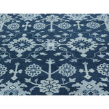 Shahbanu Rugs Handmade Turkish Knot Oushak Cropped Thin Pure Wool Rug