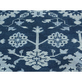 Shahbanu Rugs Handmade Turkish Knot Oushak Cropped Thin Pure Wool Rug
