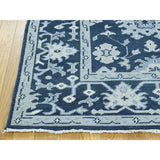 Shahbanu Rugs Handmade Turkish Knot Oushak Cropped Thin Pure Wool Rug