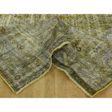 Shahbanu Rugs Handmade Worn Persian Hamadan Overdyed Pure Wool Oriental Rug