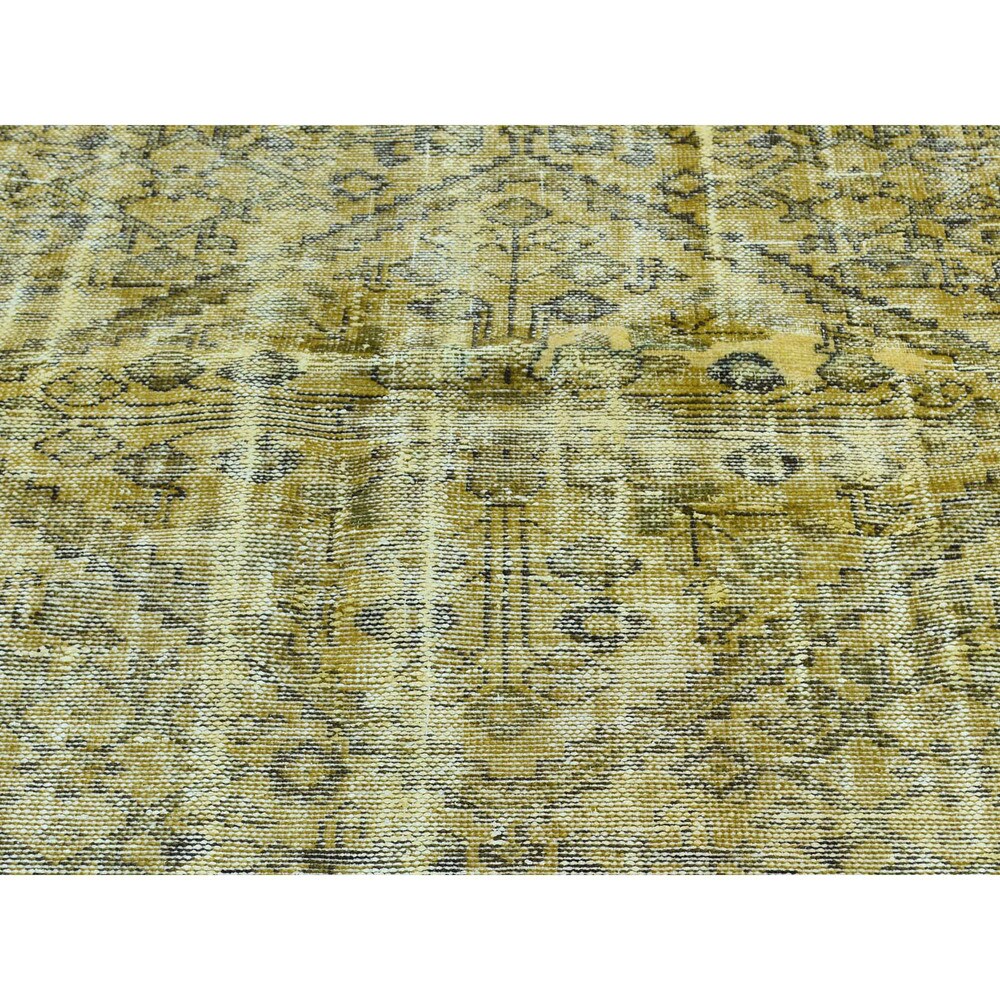 Shahbanu Rugs Handmade Worn Persian Hamadan Overdyed Pure Wool Oriental Rug