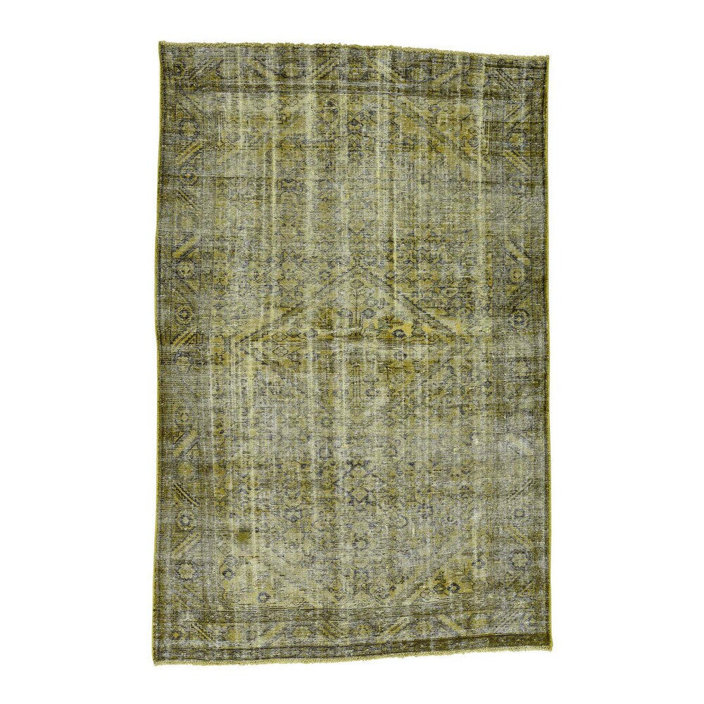 Shahbanu Rugs Handmade Worn Persian Hamadan Overdyed Pure Wool Oriental Rug