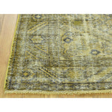 Shahbanu Rugs Handmade Worn Persian Hamadan Overdyed Pure Wool Oriental Rug