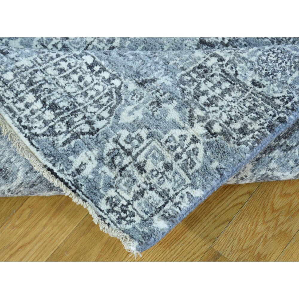 Shahbanu Rugs Mamluk Design Undyed Natural Wool Hand-Knotted XL Runner Rug (2'7x20'0)