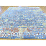 Shahbanu Rugs Oxidized Wool With Silk Abstract Design Handmade Rug - Multi