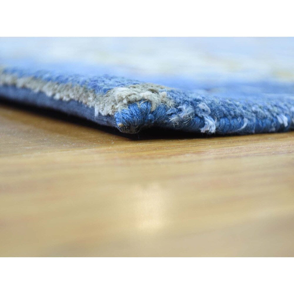 Shahbanu Rugs Multicolored Oxidized Wool and Silk Abstract Handmade Rug - Multi