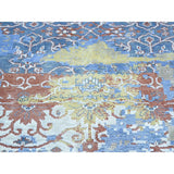 Shahbanu Rugs Multicolored Oxidized Wool and Silk Abstract Handmade Rug - Multi