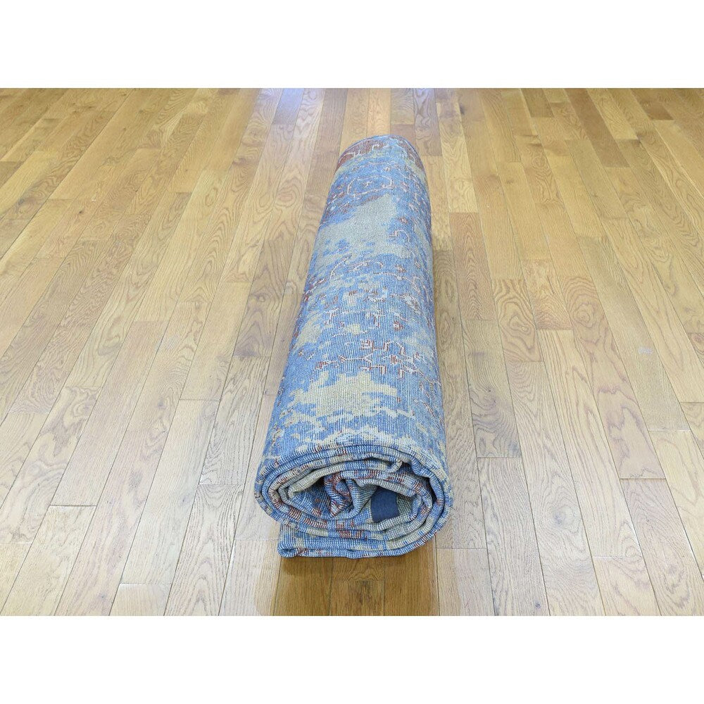 Shahbanu Rugs Multicolored Oxidized Wool and Silk Abstract Handmade Rug - Multi