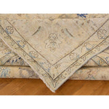 Shahbanu Rugs Pure Wool Vintage White Wash Persian Kerman Hand-Knotted Rug (10' x 13')