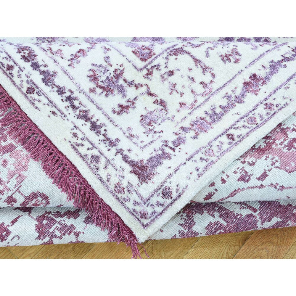Shahbanu Rugs Wool and Silk Handmade Broken Persian Design Rug