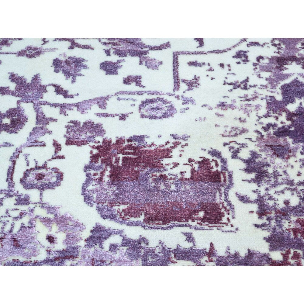 Shahbanu Rugs Wool and Silk Handmade Broken Persian Design Rug