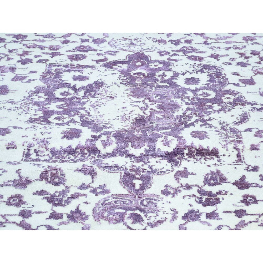 Shahbanu Rugs Wool and Silk Handmade Broken Persian Design Rug
