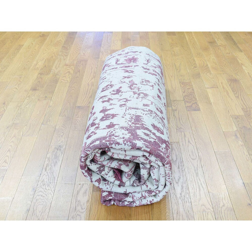 Shahbanu Rugs Wool and Silk Handmade Broken Persian Design Rug