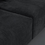 180'' Leathaire Upholstered Sofa Modular Sectional Sofa with Ottoman