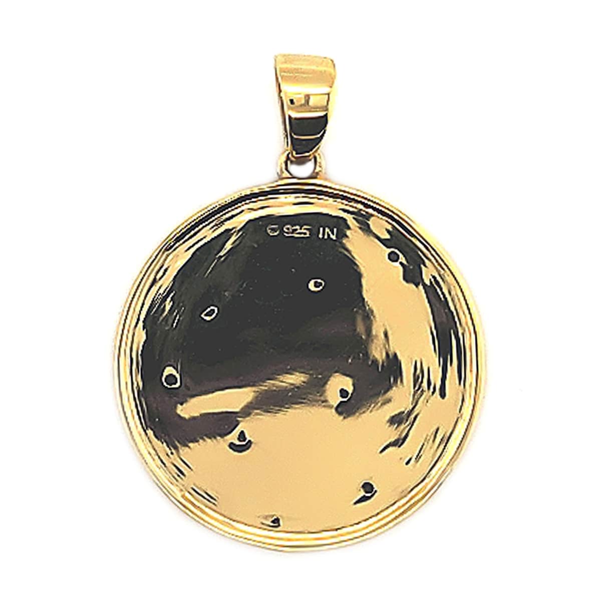 18K Yellow Gold Sterling Silver, Aquarius Zodiac Sign Necklace