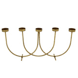 18" 5-Votive Metal Candle Holder Elegant Gold Leaf Candelabra Centerpiece for Home Table, Event, Wedding Decor -