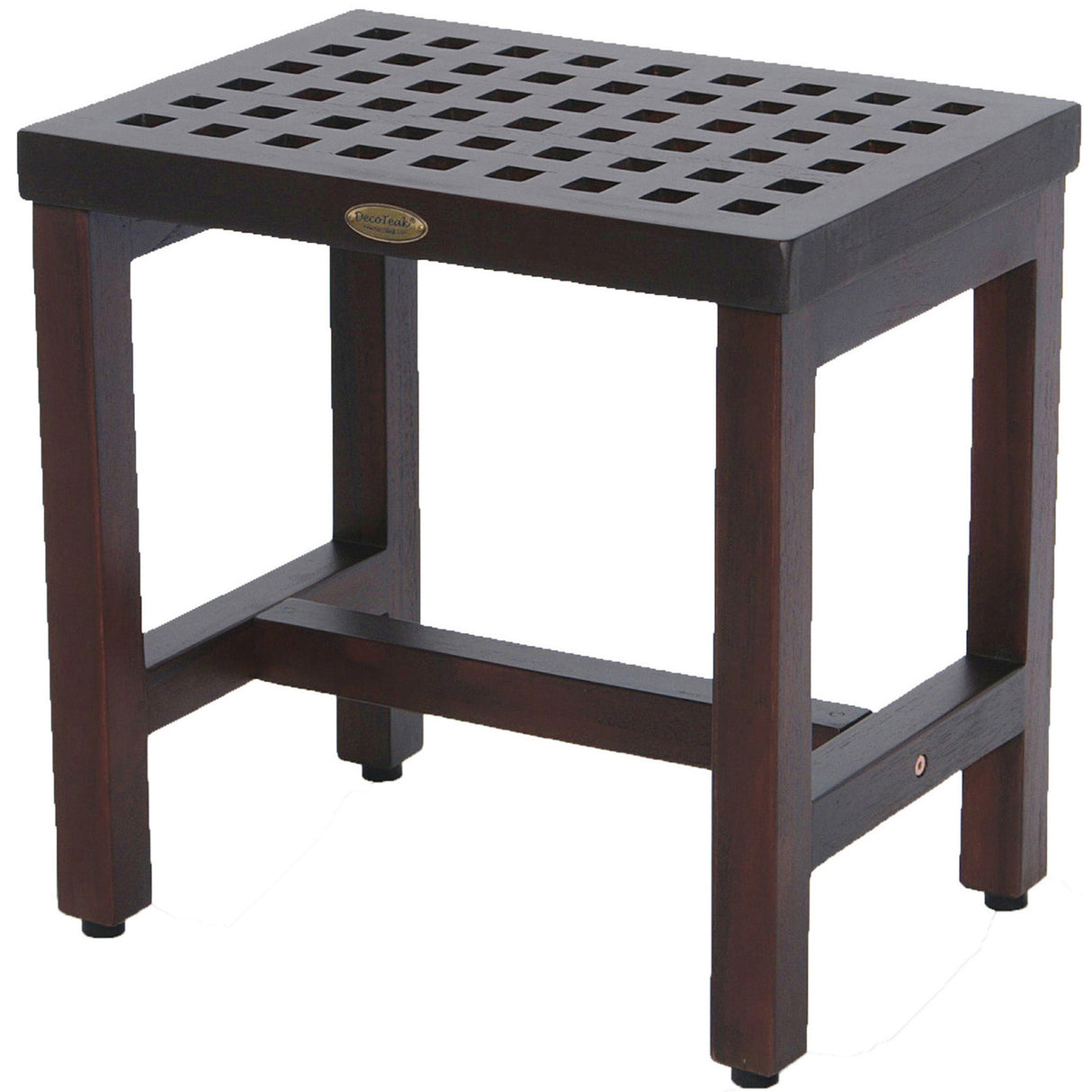 18" DecoTeak Espalier Lattice Teak Shower Bench- WoodLand Brown Finish