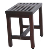 18" DecoTeak Espalier Lattice Teak Shower Bench- WoodLand Brown Finish