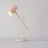 18" Desk/Table Lamp, Matte Pink, Matte Brass Accent, Terrazzo Base, Adjustable Height, Balance Arm, in-Line Rocker On/Off Switch