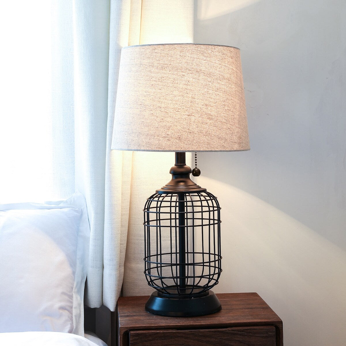 CO-Z 18" Industrial Birdcage Table Lamp, Set of 2