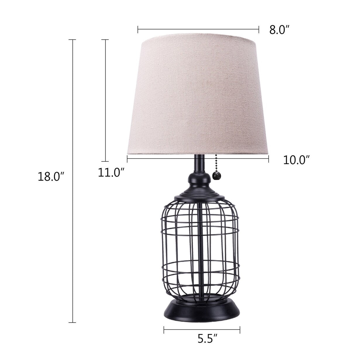 CO-Z 18" Industrial Birdcage Table Lamp, Set of 2