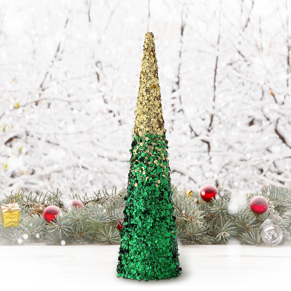 18" Shaded Sequin Cone Tree