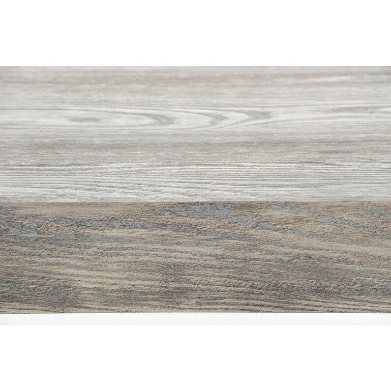 18' Grey Brush Veneer and Stainless Steel Bench