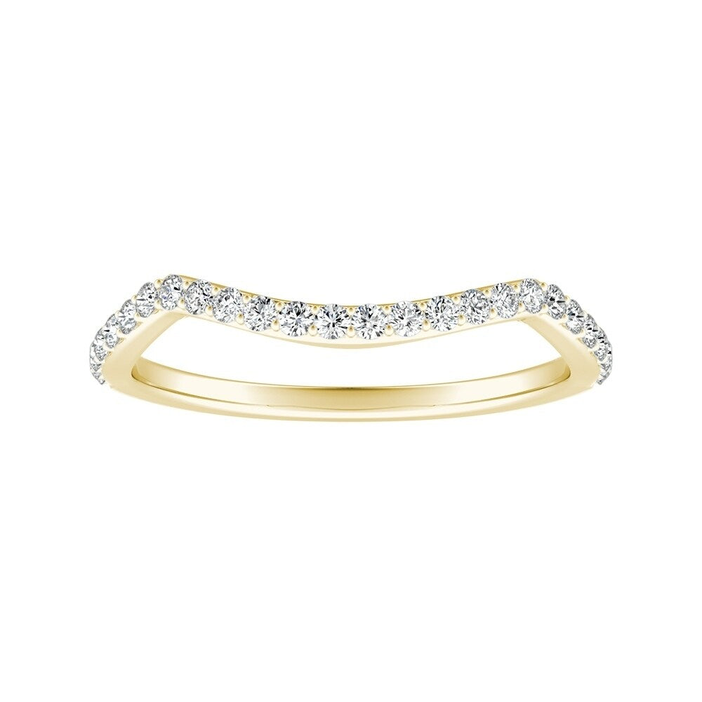 Auriya 1/5ctw Contoured Diamond Wedding Band 18k Gold