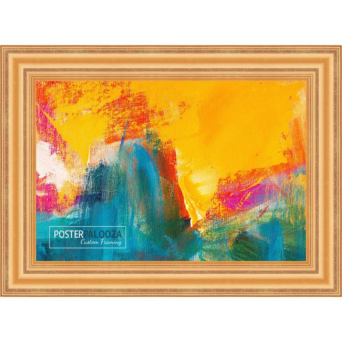 18x13 Contemporary Gold Complete Wood Picture Frame with UV Acrylic, Foam Board Backing, & Hardware