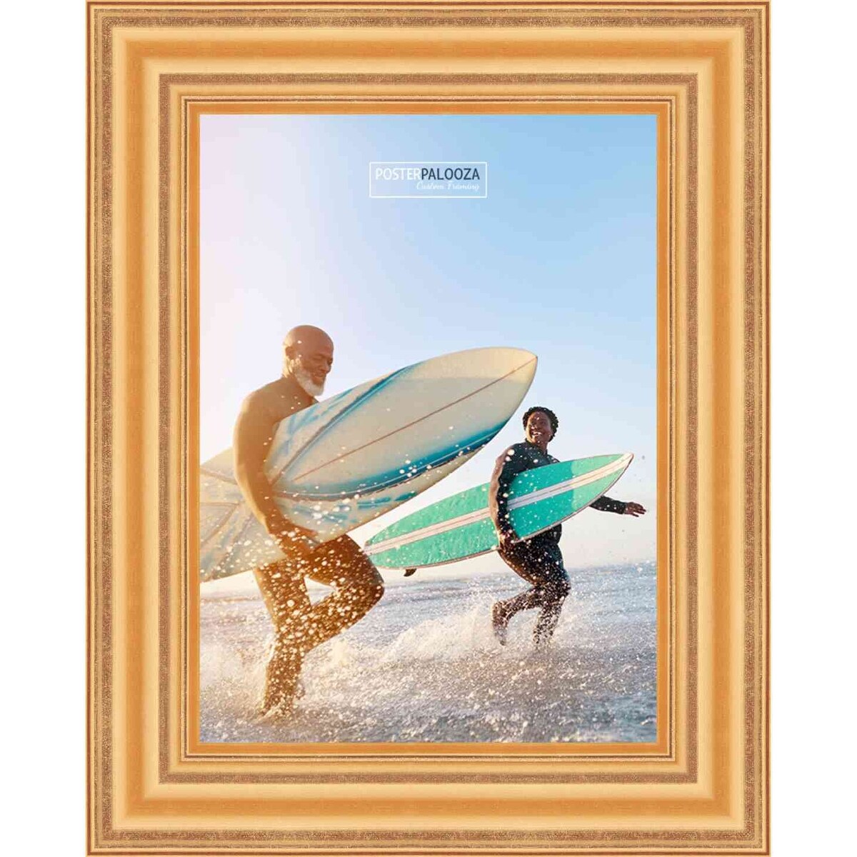 18x13 Contemporary Gold Complete Wood Picture Frame with UV Acrylic, Foam Board Backing, & Hardware