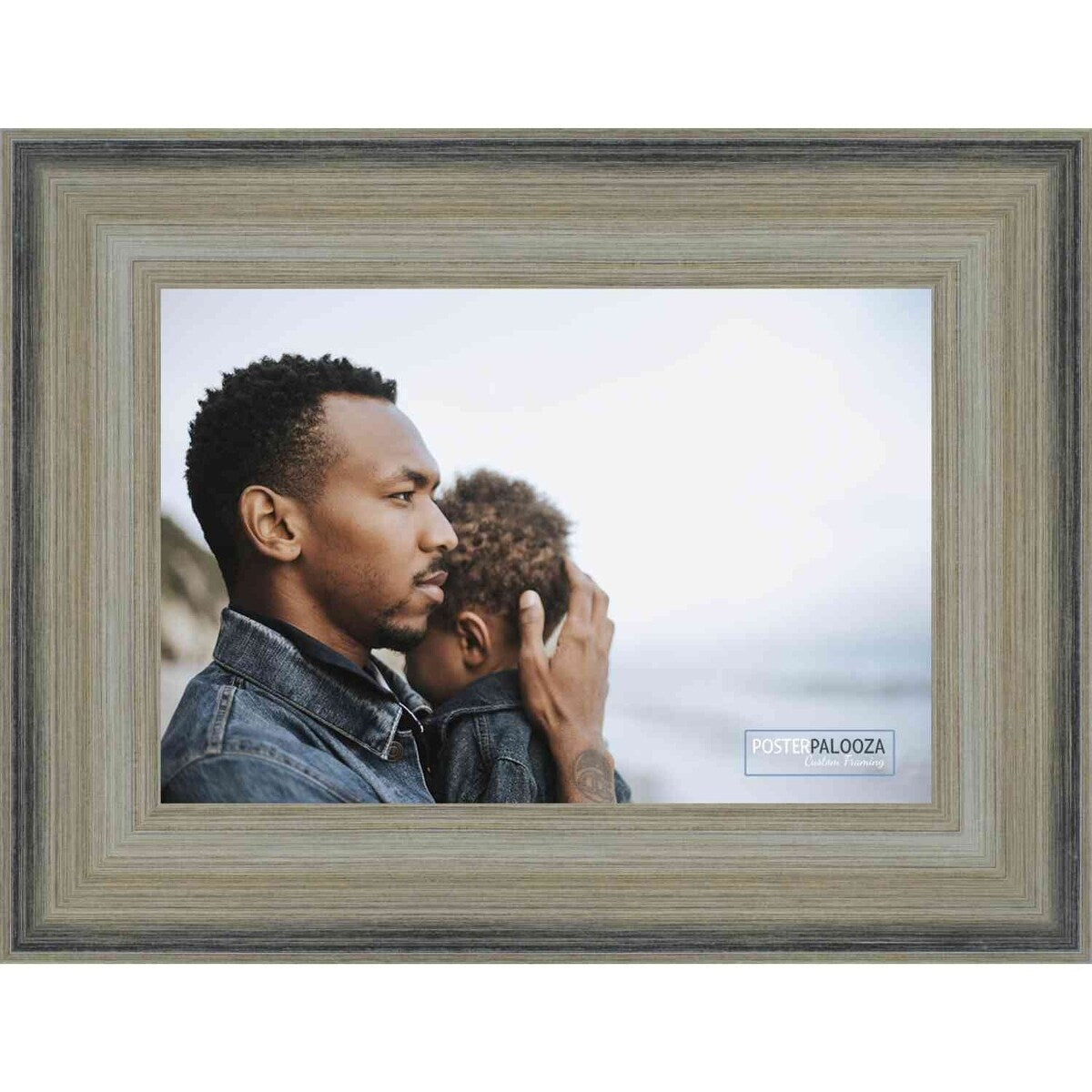 18x14 Contemporary Silver Complete Wood Picture Frame with UV Acrylic, Foam Board Backing, & Hardware