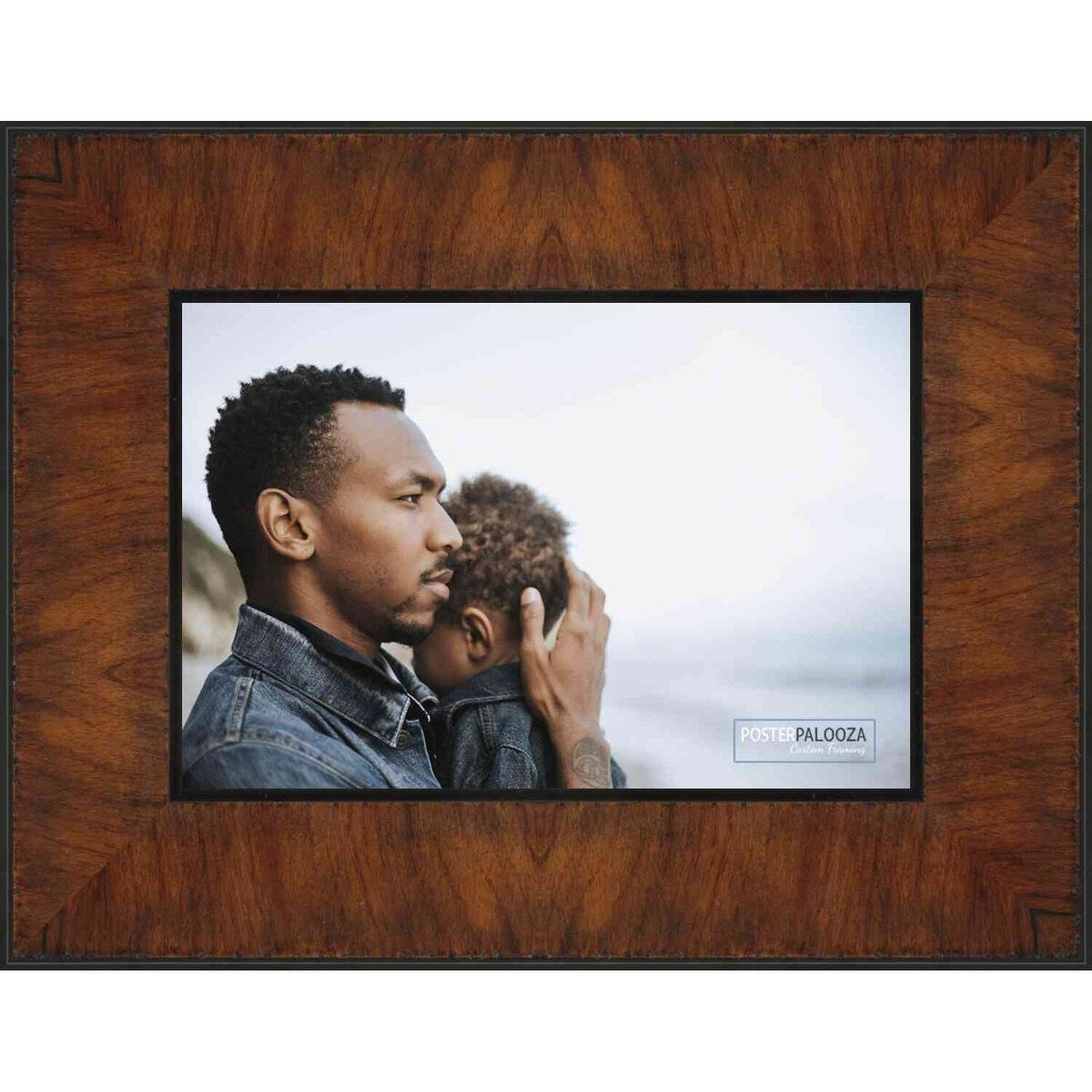 18x16 Contemporary Walnut Complete Wood Picture Frame with UV Acrylic, Foam Board Backing, & Hardware