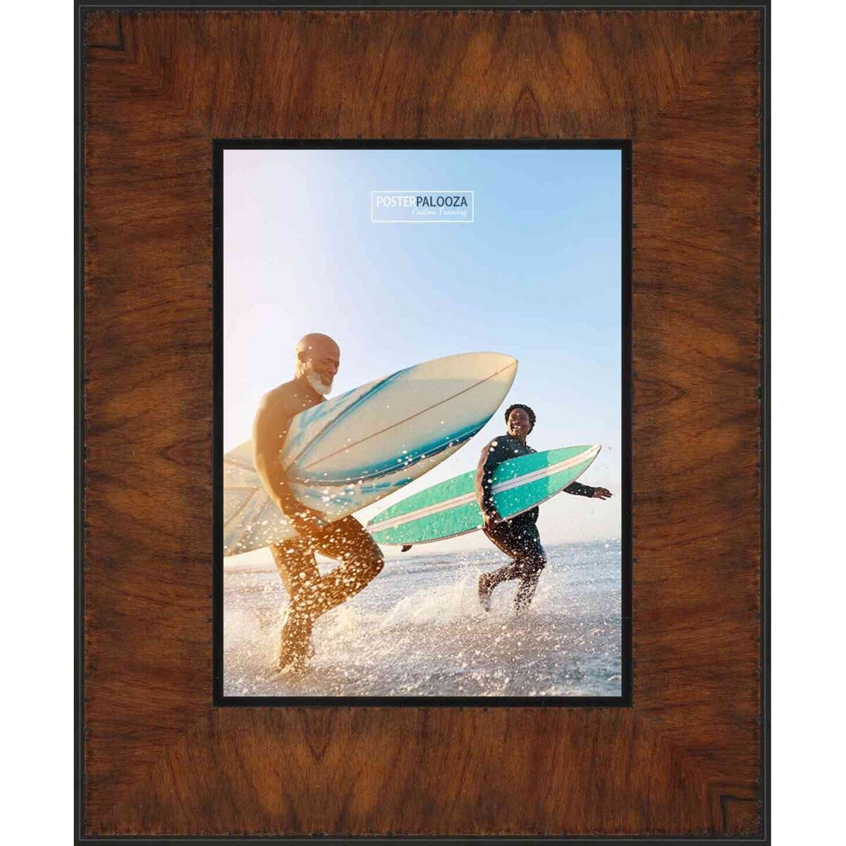 18x16 Contemporary Walnut Complete Wood Picture Frame with UV Acrylic, Foam Board Backing, & Hardware