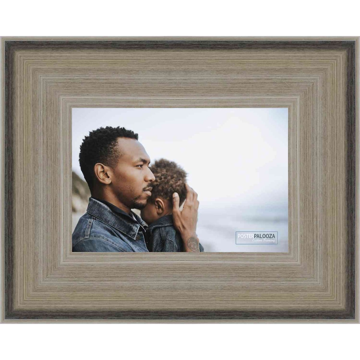 18x22 Contemporary Silver Complete Wood Picture Frame with UV Acrylic, Foam Board Backing, & Hardware