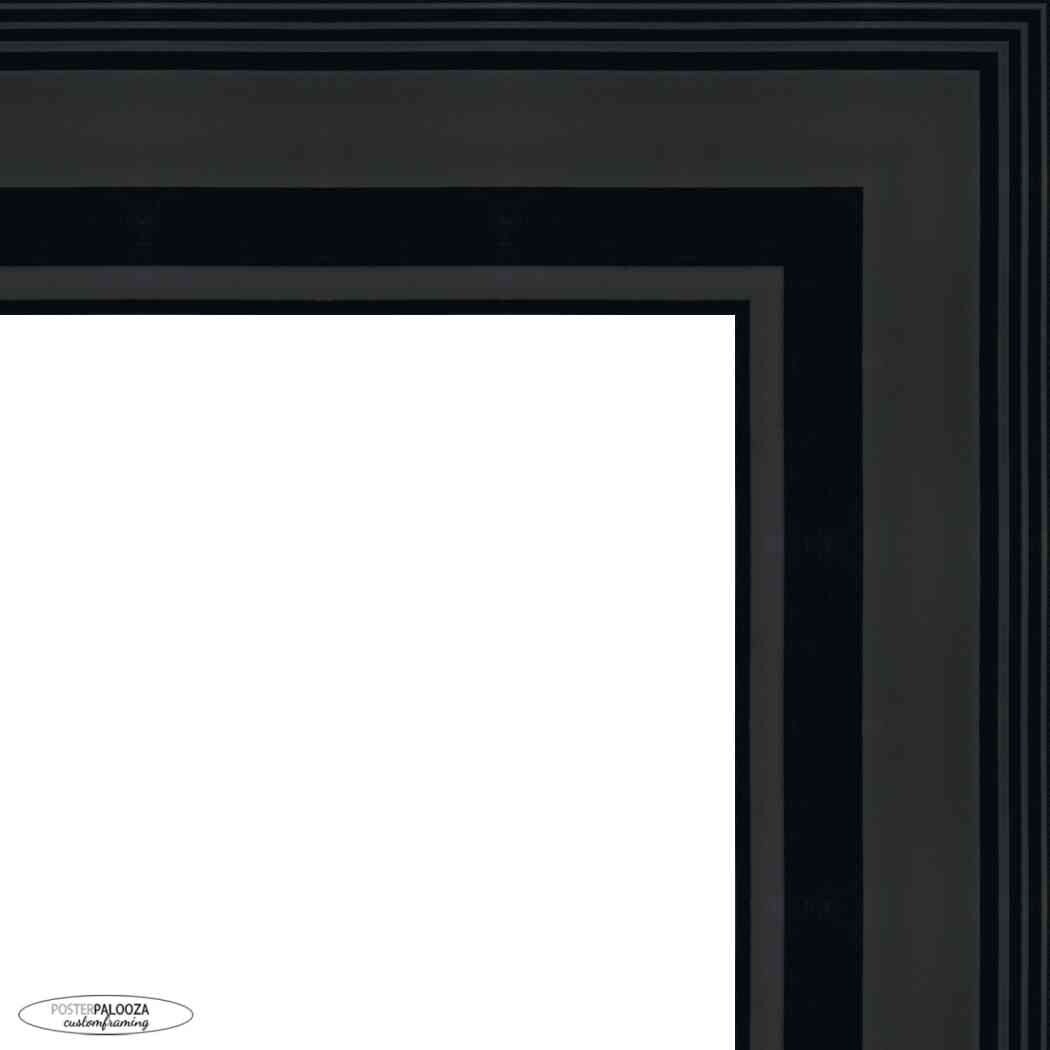 18x27 Lacquer Black Complete Wood Picture Frame with UV Acrylic, Foam Board Backing, & Hardware