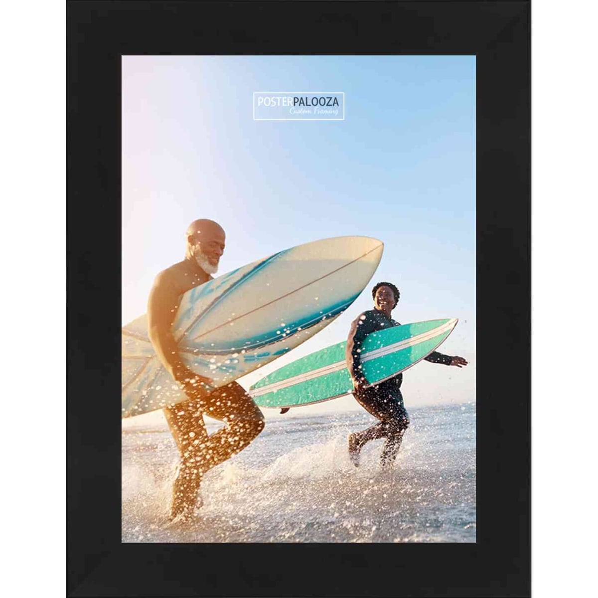 18x30 Contemporary Black Complete Wood Picture Frame with UV Acrylic, Foam Board Backing, & Hardware