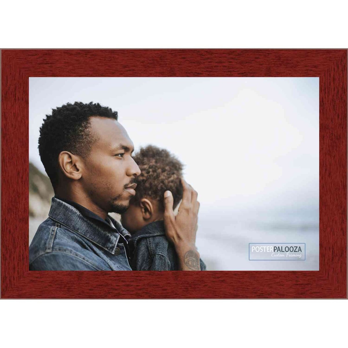 18x30 Traditional Cherry Complete Wood Picture Frame with UV Acrylic, Foam Board Backing, & Hardware