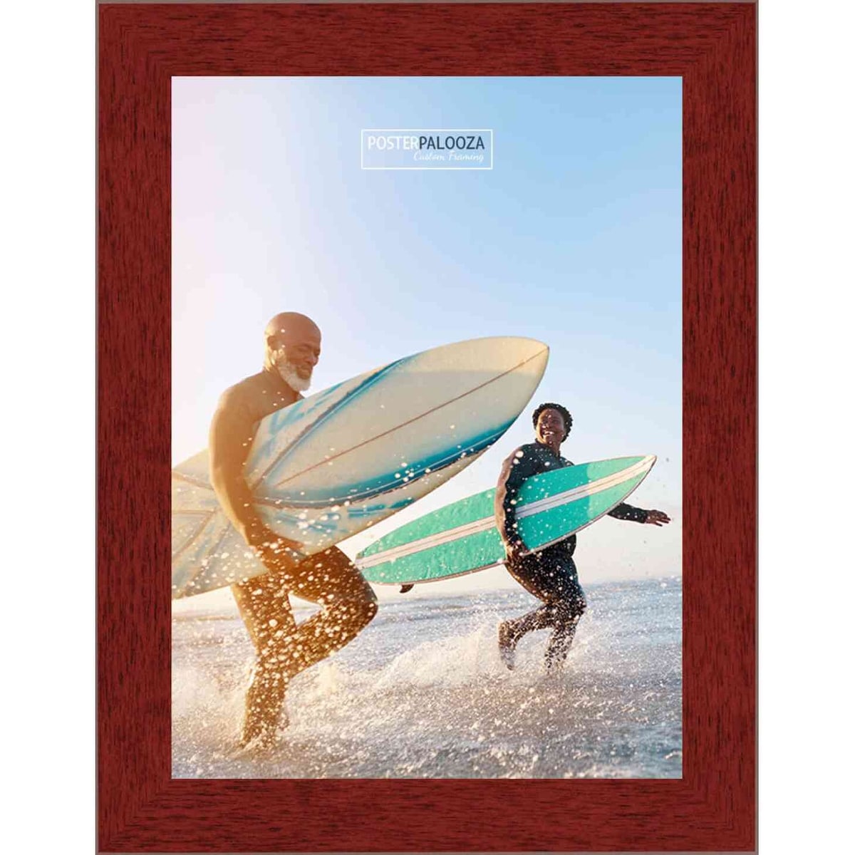 18x30 Traditional Cherry Complete Wood Picture Frame with UV Acrylic, Foam Board Backing, & Hardware