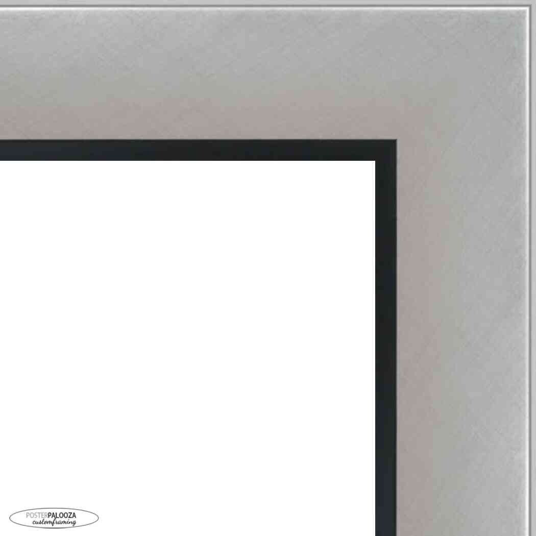 18x36 Contemporary Silver Complete Wood Picture Frame with UV Acrylic, Foam Board Backing, & Hardware