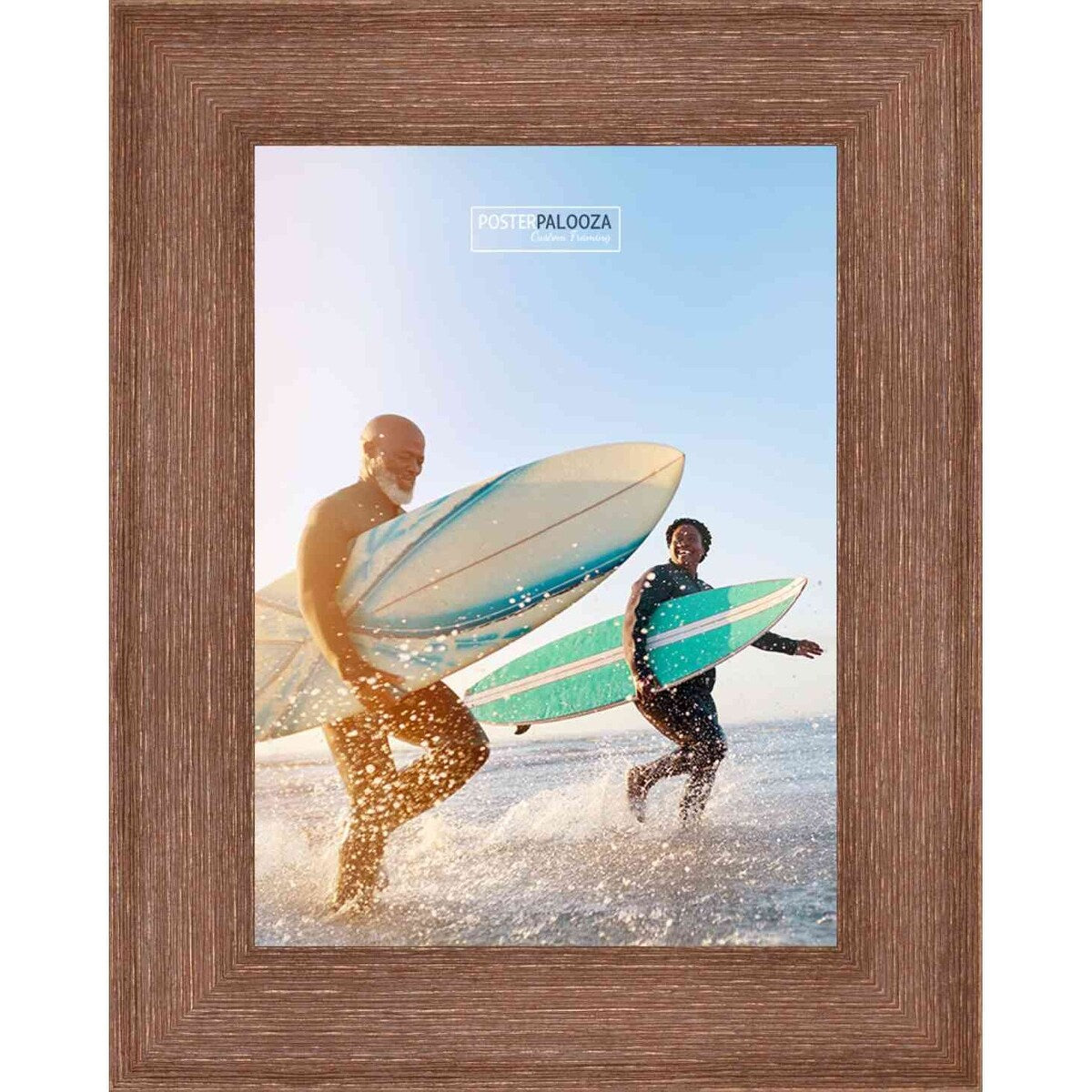 18x36 Distressed/Aged Complete Wood Picture Frame with UV Acrylic, Foam Board Backing, & Hardware