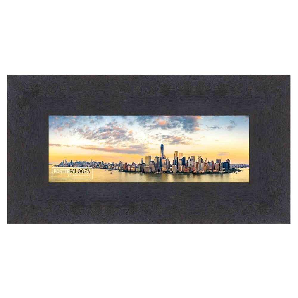 18x6 Contemporary Cappuccino Complete Wood Picture Frame with UV Acrylic, Foam Board Backing, & Hardware