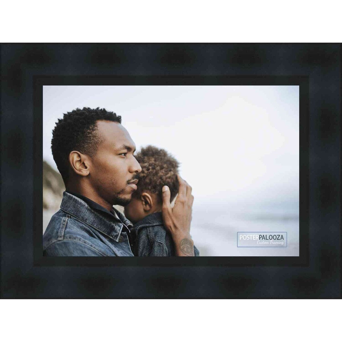 18x8 Contemporary Black Complete Wood Picture Frame with UV Acrylic, Foam Board Backing, & Hardware